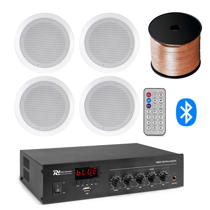 Sistem Audio 4 boxe tavan, Bluetooth, Radio FM, USB